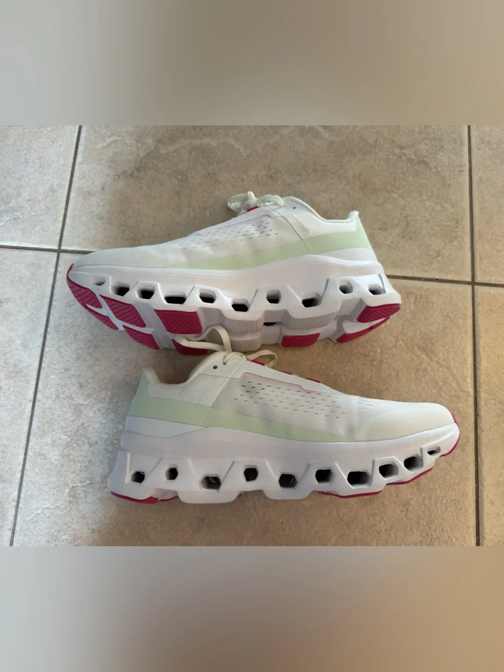 On Cloudmonster WHITE LIMA Women's Running Shoes 10.5 NEW - Picture 9 of 13